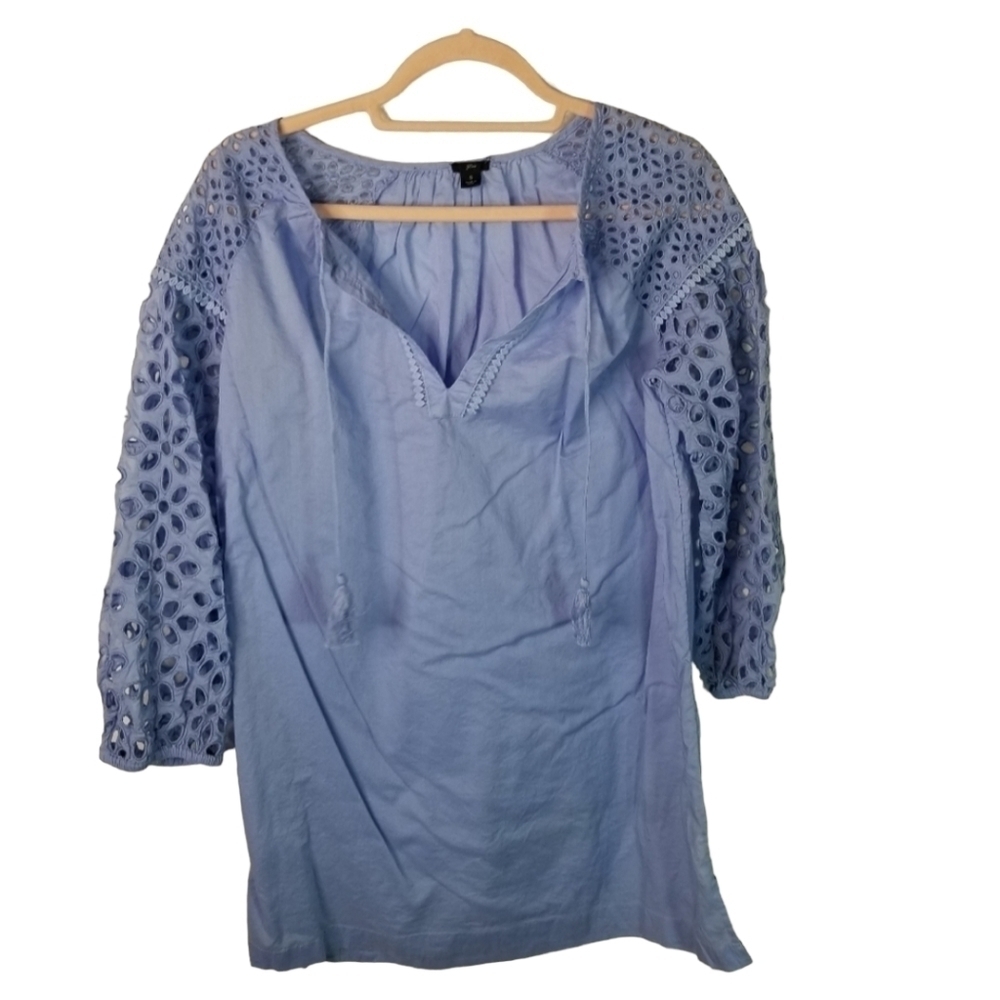 J Crew short eyelet blue tunic